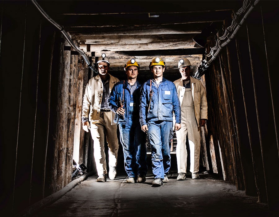 Bergmnner im Salzbergwerk Berchtesgaden