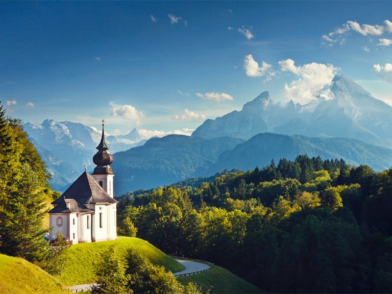 Maria Gern mit Blick auf Watzmann in Berchtesgaden