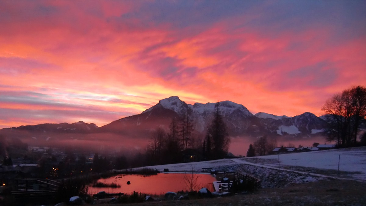 Naturhotel Reissenlehen Sonnenuntergang Witner