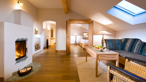 Hotel Rehlegg Zimmer Alpenmohn mit Kamin