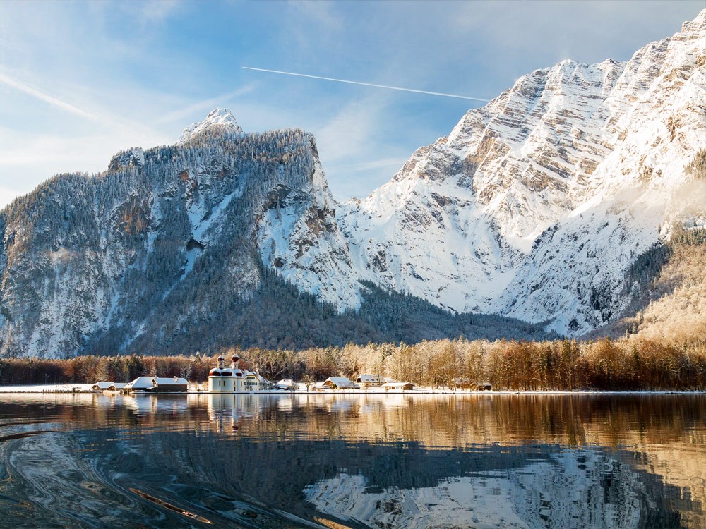 Schifffahrt ber den Knigssee im Winter