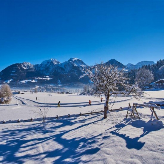 Aussicht im Winter von den Ferienwohnungen Grnsteinblick